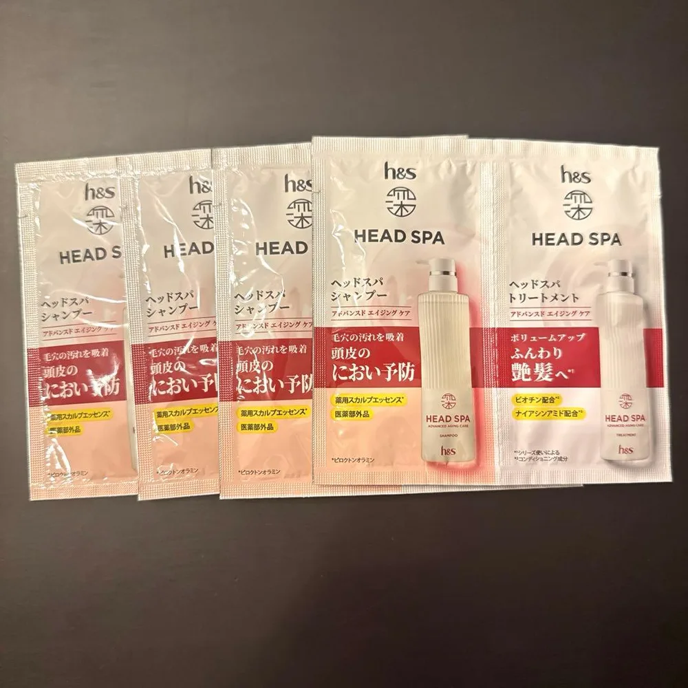 h&s HEAD SPA シャンプートリートメント サンプル4個、旅行、使いきり