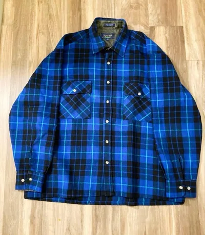 BACKPACKER 90s ビンテージ ネルシャツ チェック ブルー XL