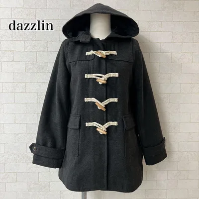 ダズリン dazzlin フーデッドコート ブラック ジップ ミリタリー S 黒