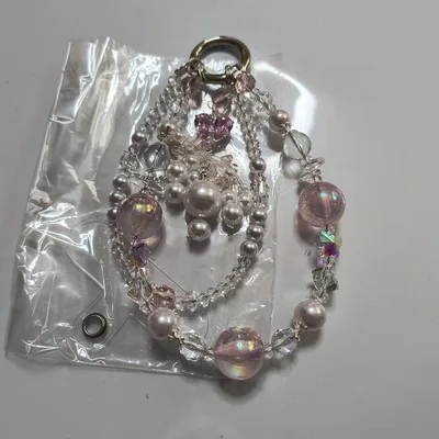 LULUDIY♡glizt wabe ハンドメイド ビーズストラップ ピンク系
