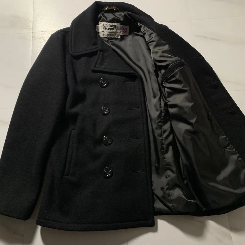 美品■Schott U.S. 740N Pコート 753US 38 ブラック