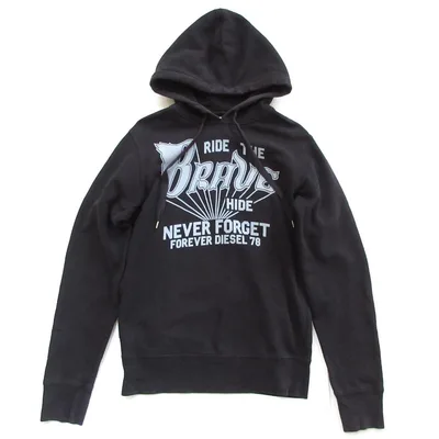 【Diesel】ディーゼル ロゴプリント コットン プルパーカー 0300
