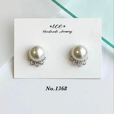 1368★パール×シルバー 小ぶり シンプル ハンドメイド ピアス イヤリング