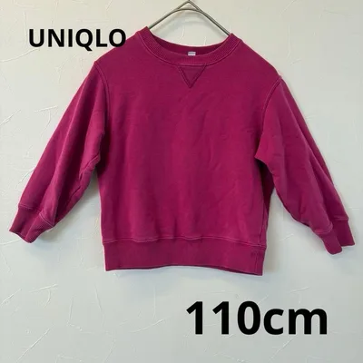 UNIQLO トレーナー キッズ 長袖 ボルドー クルーネック 110cm