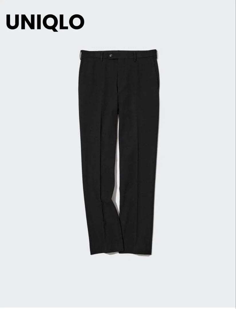 UNIQLO ヒートテックスマートスリムフィットパンツ W85 黒 スラックス
