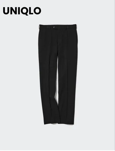UNIQLO ヒートテックスマートスリムフィットパンツ W85 黒 スラックス
