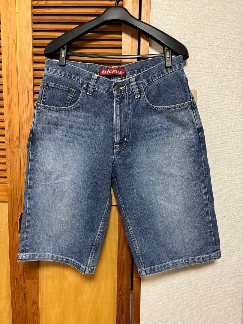 OLD Dickies/デニムワイドハーフパンツ ベティブープアイロンパッチ