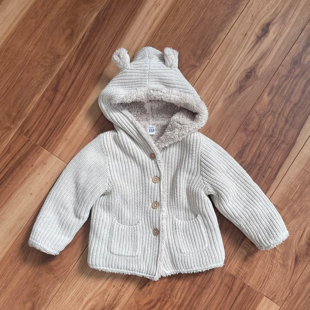 baby GAP くま耳 ニットカーディガン ベージュ