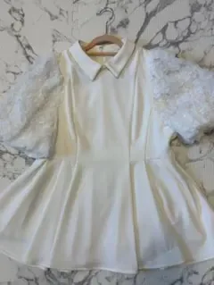 CELFORD 襟付きデザインスリーブブラウス M
