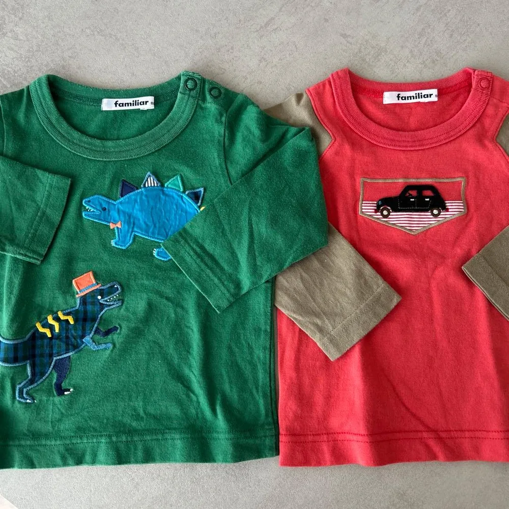 familiar ファミリア 長袖Tシャツ 2枚セット 80