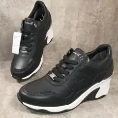 新品 ホーキンススポーツ リディア7 厚底スニーカー 黒 23.5
