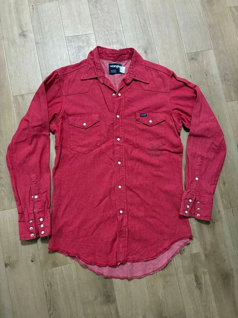 Wrangler 長袖シャツ レッド ウエスタンシャツ