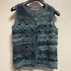 ハンドメイド ベスト グリーン系