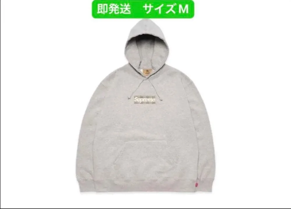 Supreme パーカー グレー チェック柄