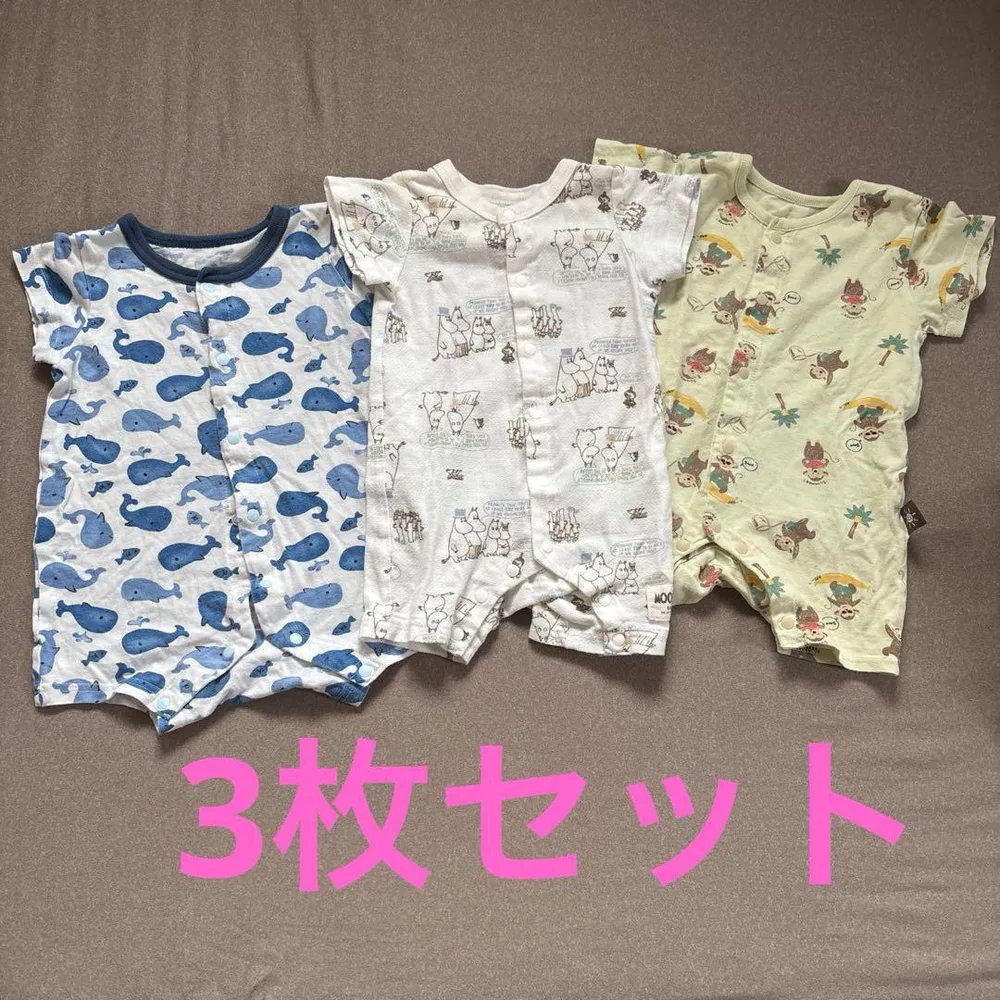 ベビー ロンパース 3枚セット まとめ売り 半袖 セール 夏物