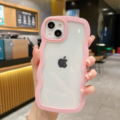 iPhone17 ケース波型 かわいい iPhone クリア ウェーブ