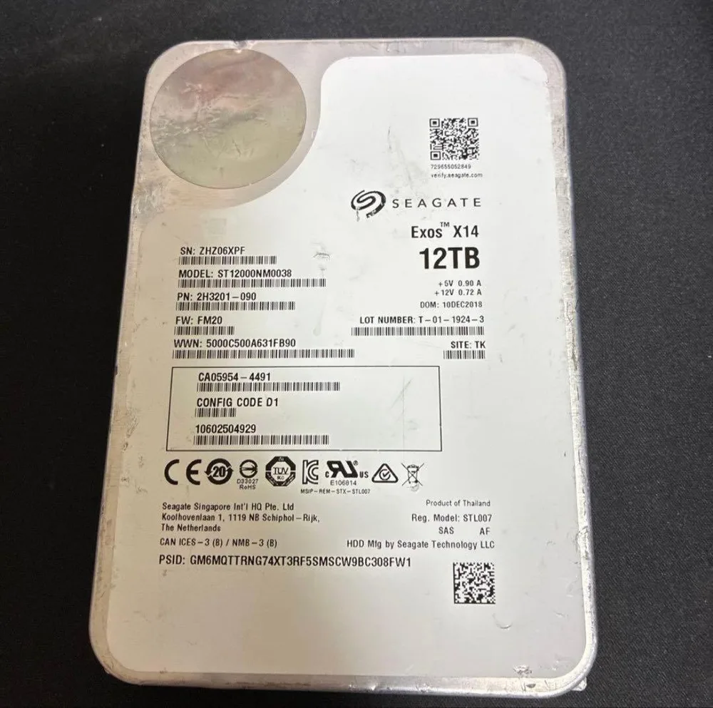 Seagate Exos X14 12TB 3.5 inch HDD Operation not confirmed M
