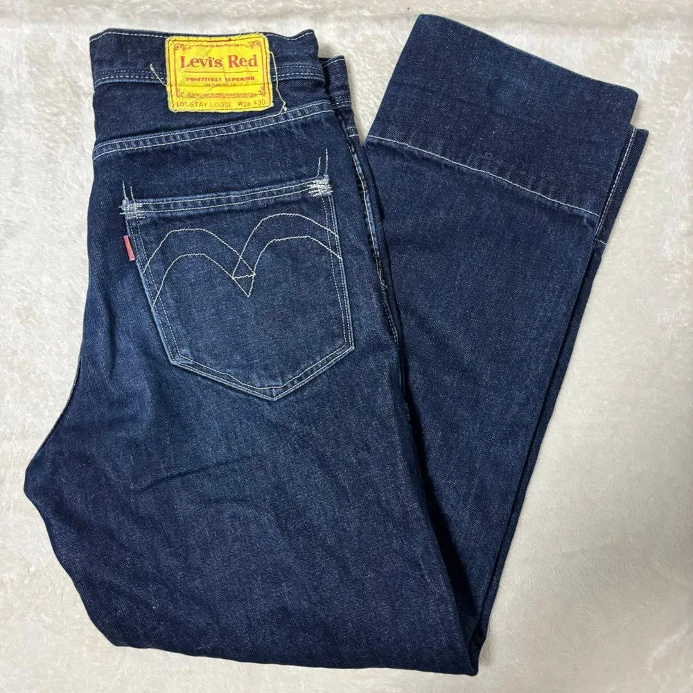 美品 リーバイスレッド デニムパンツSTAY LOOSE 濃紺 W28 L30