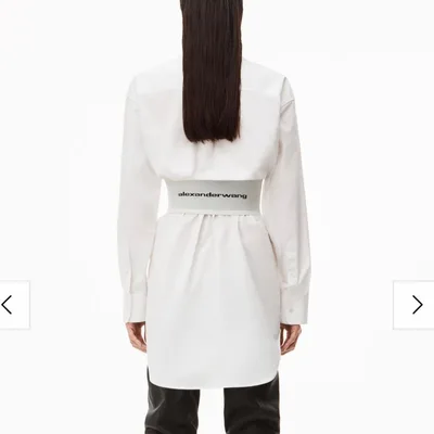 alexanderwang ホワイトシャツ ウエストバンド付き シャツワンピース