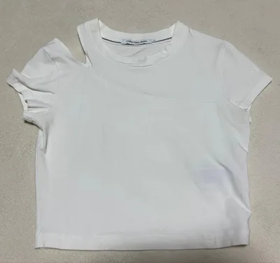 Calvin Klein Jeans アシンメトリー 半袖Tシャツ ホワイト M