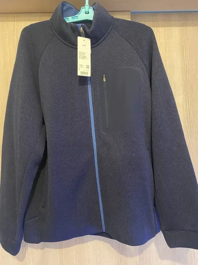 UNIQLO ニットフリースジャケット+ ネイビー L