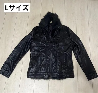 ファー付き コーティングジャケット 平成 お兄系 V系 y2k