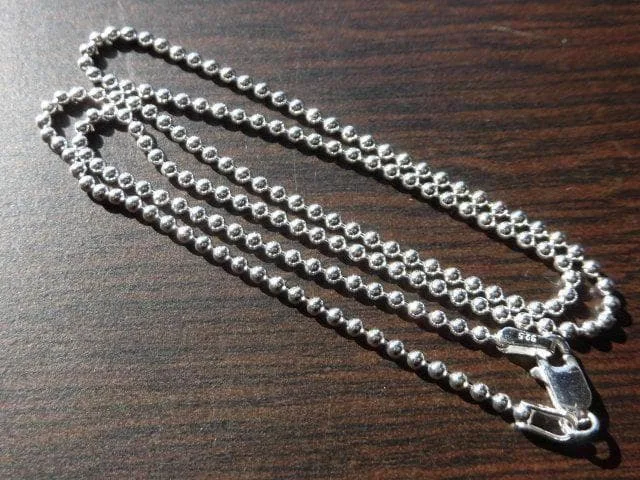 ✠新品✠シルバー925ボールチェーン ネックレス 刻印アリ 2mm45cm✠