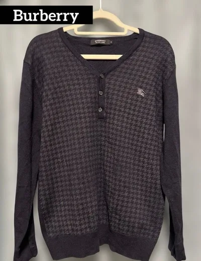 BURBERRY BLACK LABEL ニット セーター ヘンリーネック