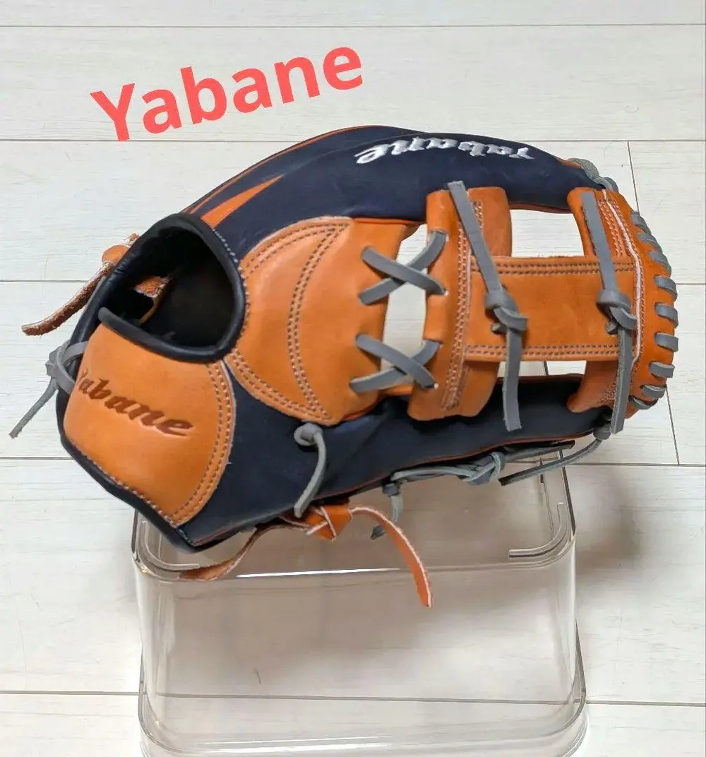 ☆本日最終☆美品 Yabane 軟式 野球 グローブ ネイビー×オレンジ