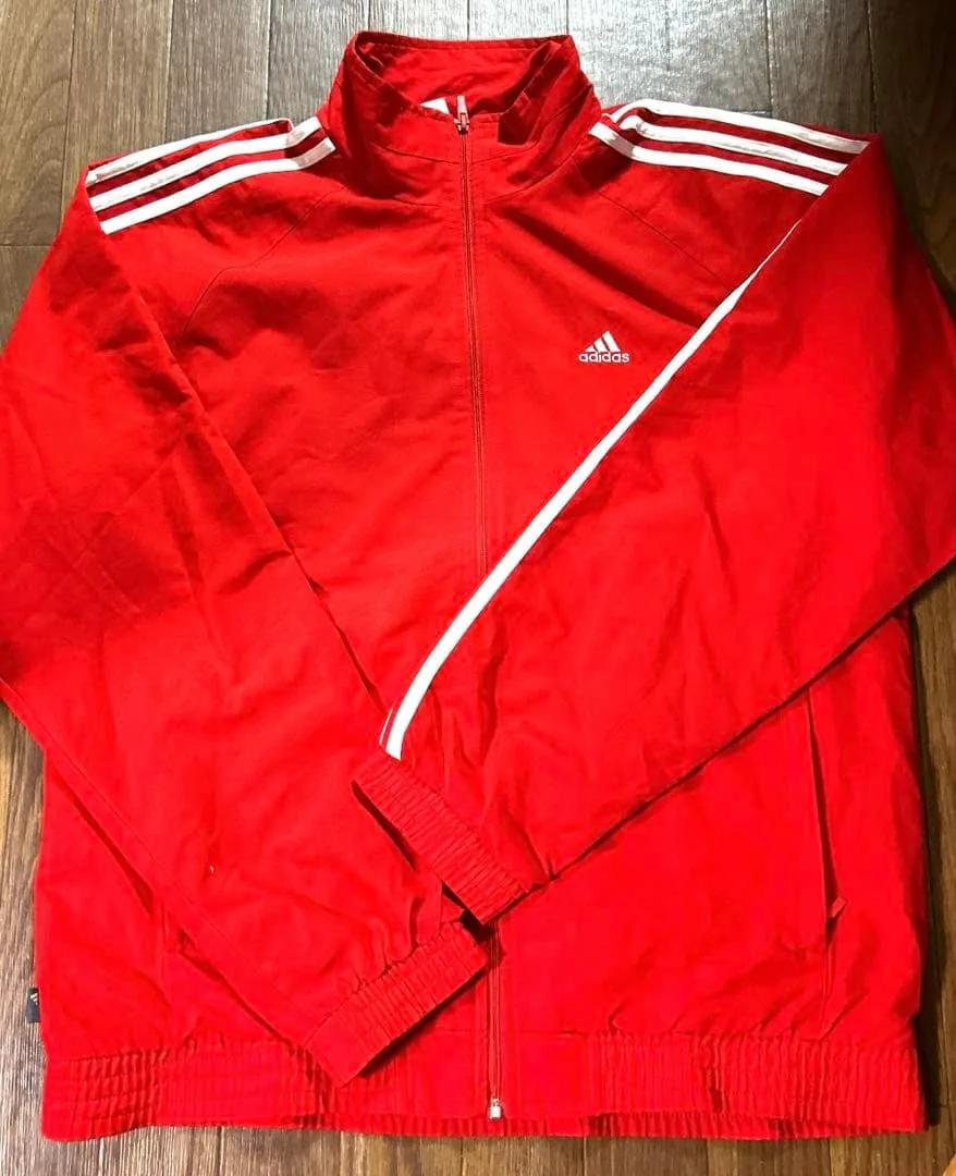 adidas ジップアップジャケット レッド