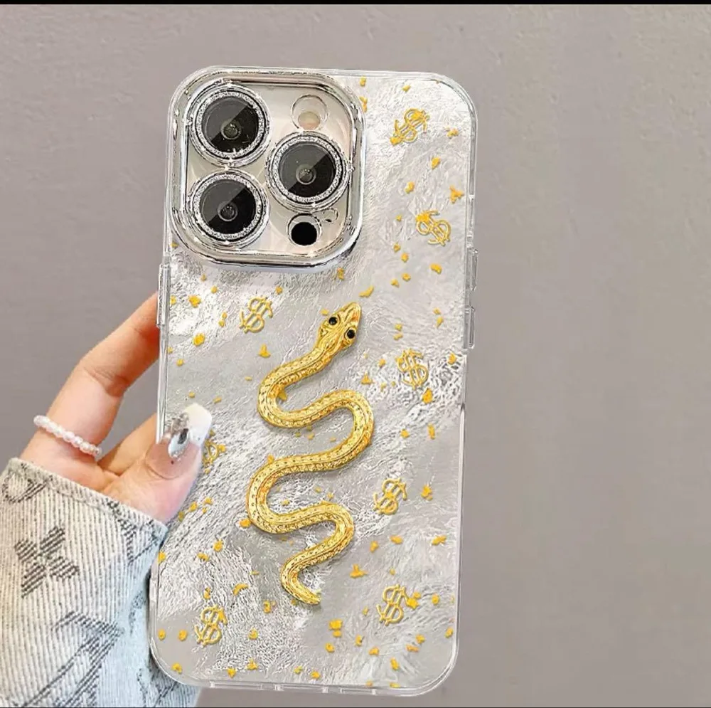 iPhone用12promaxケース ゴールドスネーク&ドルマーク