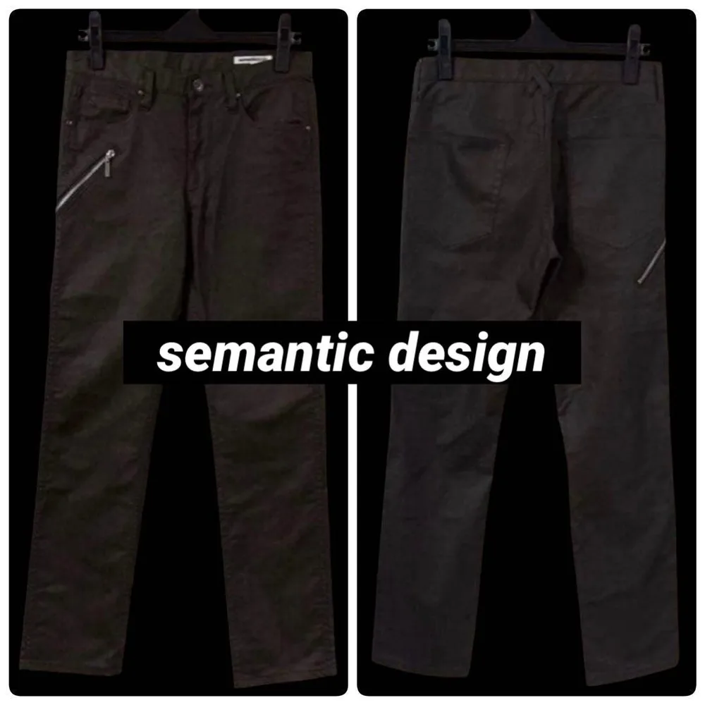 semantic design ジップポケットスリムパンツ ブラウン S Y2K