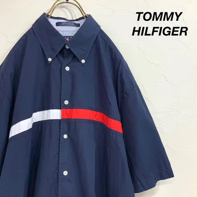 Good Condition TOMMY HILFIGER Tommy Hilfiger Short Sleeve Shirt Button Down