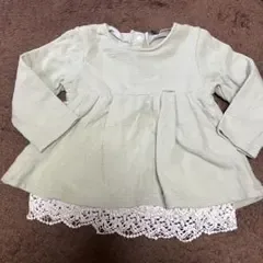 プティマイン レース切替 ペプラムトップス 100cm