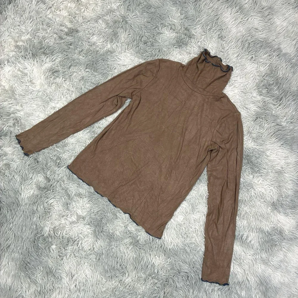 ルスークホリデー Tシャツ カットソー M ブラウン レーヨン混 伸縮性