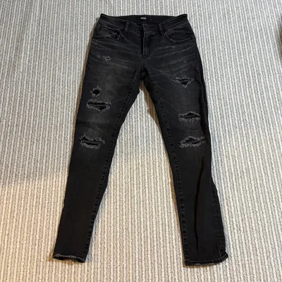 AZUL BY MOUSSY ダメージスキニーパンツ ブラック S