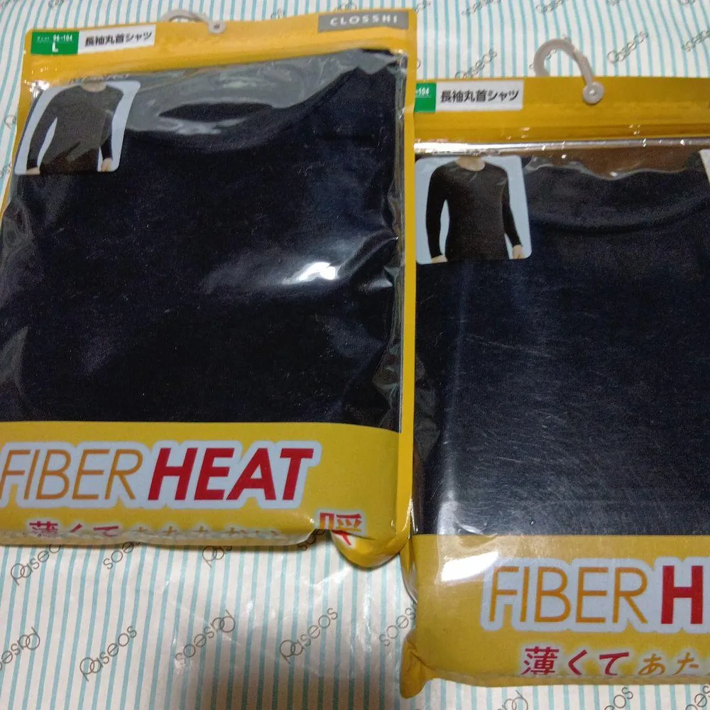 新品 CLOSSHI FIBER HEAT 長袖丸首シャツ Lサイズ 2点セット