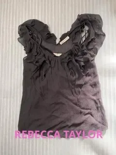 REBECCA TAYLOR ノースリーブ ブラウス ダークグレー