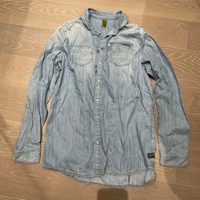 ジースターロウ G-STAR RAW デニムシャツ ライトブルー Sサイズ