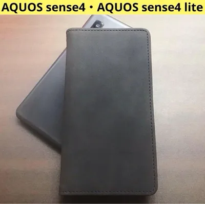 【本日発送】AQUOS sense4・4lite 手帳型スマホケース ブラック黒