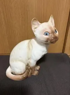 シャム猫 陶器製 置物 オブジェ インテリア 昭和レトロ