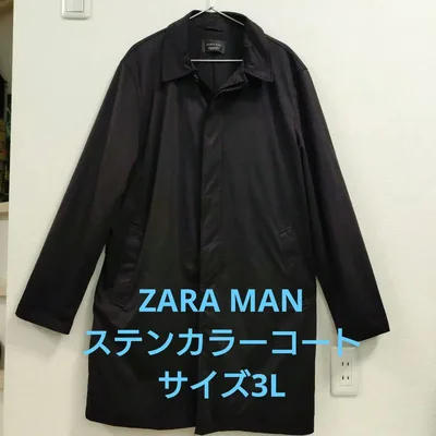 ZARA MAN ステンカラーコート ブラック(サイズ3L)