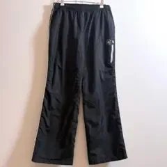 コンバース◇裏起毛 ナイロンパンツ ジャージ ウエストゴム ロゴ ブラック L