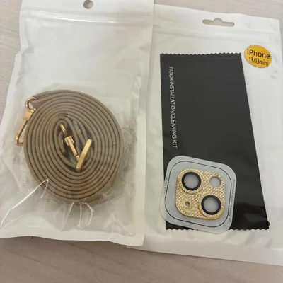 iPhone 13/13mini用 カメラ保護カバー ストラップ付