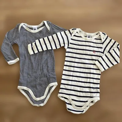PETIT BATEAU ロンパース 2枚セット 12m 74cm