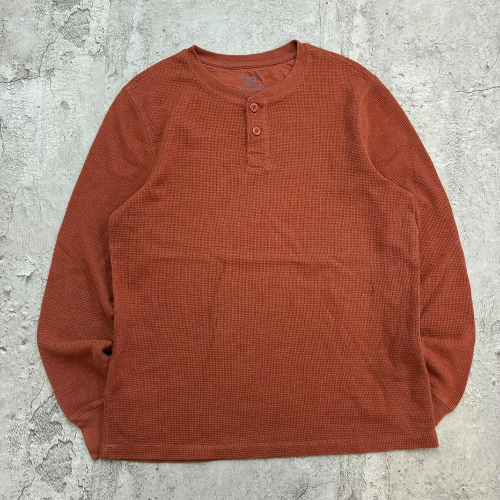 Faded Glory サーマルカットソー ヘンリーネック L オレンジ 古着