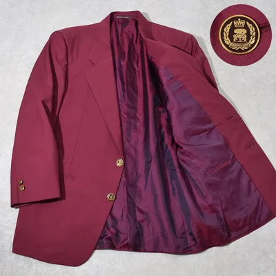イタリア製 Corneliani 金ボタン ジャケット ブレザー 48 ワイン