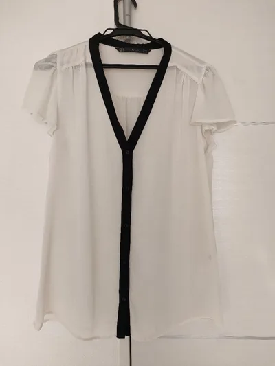 ZARA TRAFALUC 半袖 ブラウス ホワイト ブラック