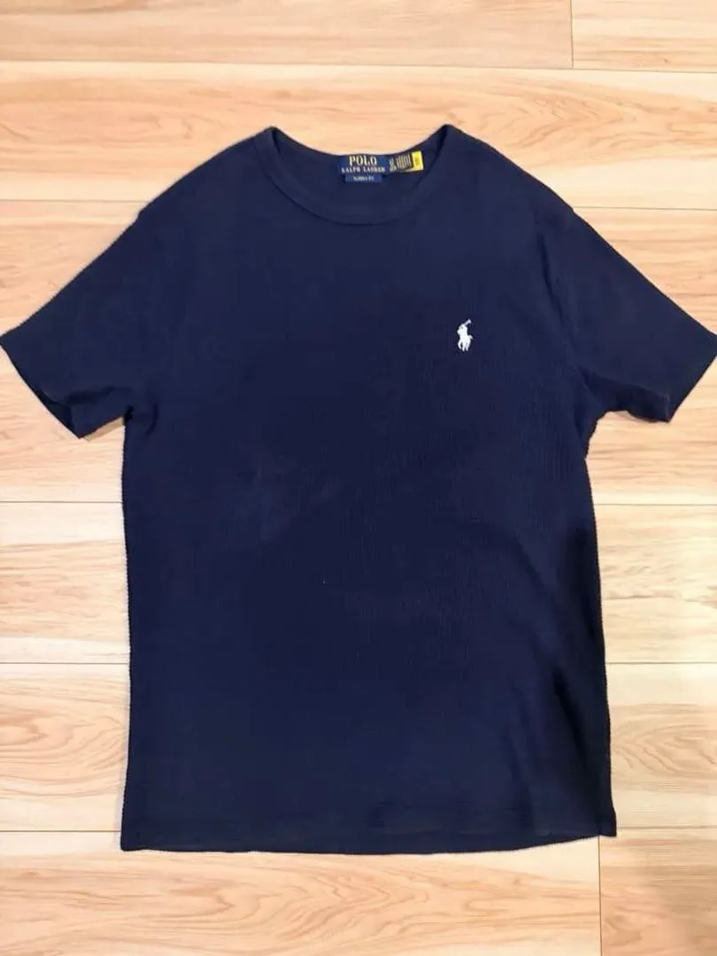 POLO RALPH LAUREN ワッフルニット ネイビー メンズ XS