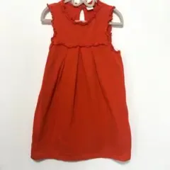130サイズ 朱赤 next ノースリーブ ワンピース フリル シンプル